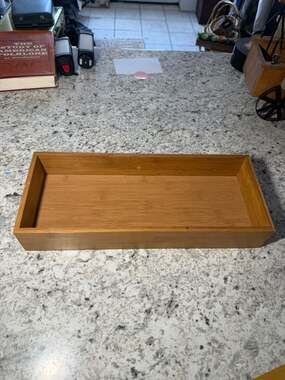 Style Selections Brown Bamboo Wood Storage Tray